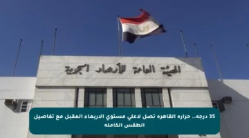 35 درجة.. حرارة القاهرة تصل لأعلى مستوى الأربعاء المقبل مع تفاصيل الطقس الكاملة